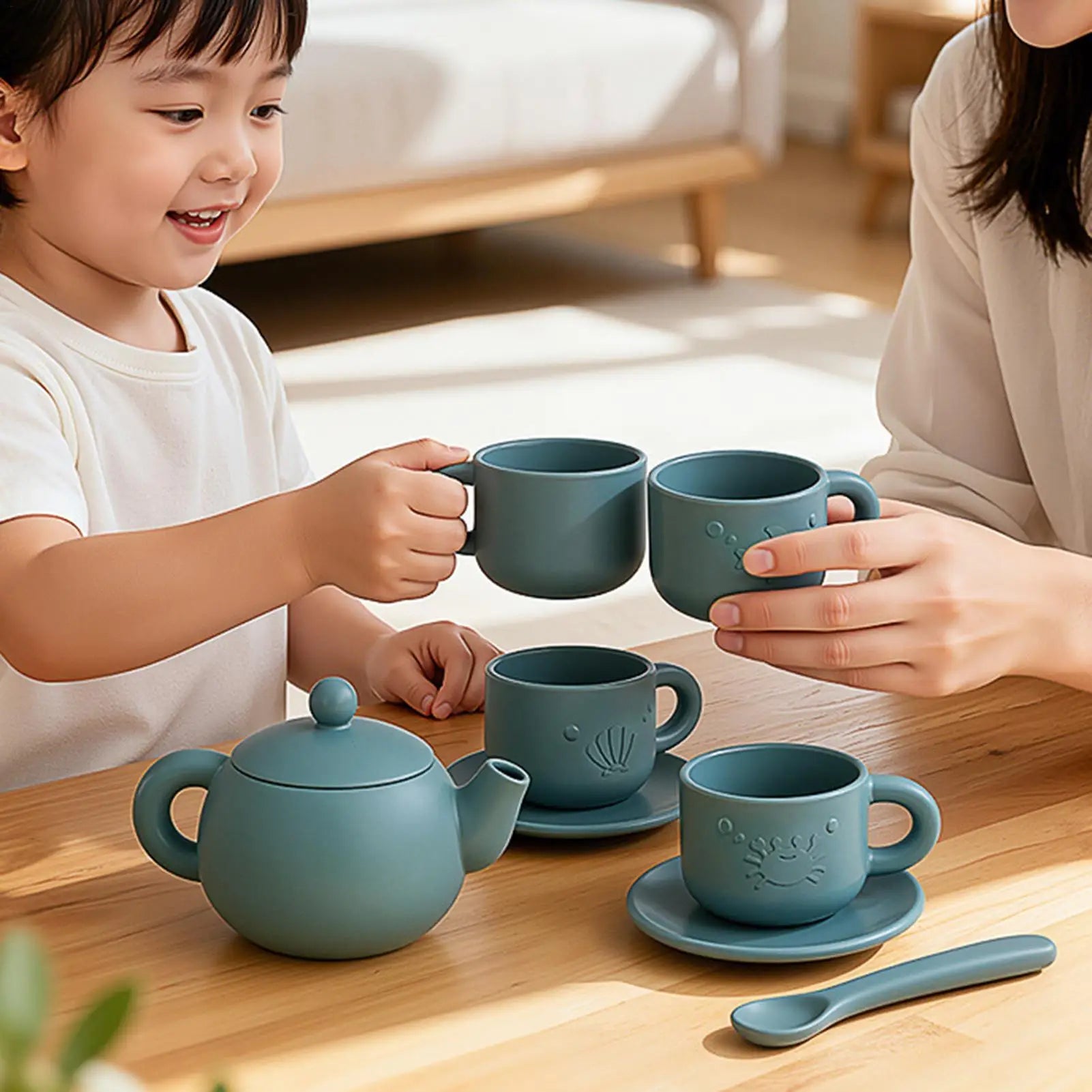 Kids Silicone Tea Party Playset – Pretend Play Toy Ages 3+