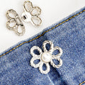 No-Sew Adjustable Waist Clip Button – Flower Buckle for Pants