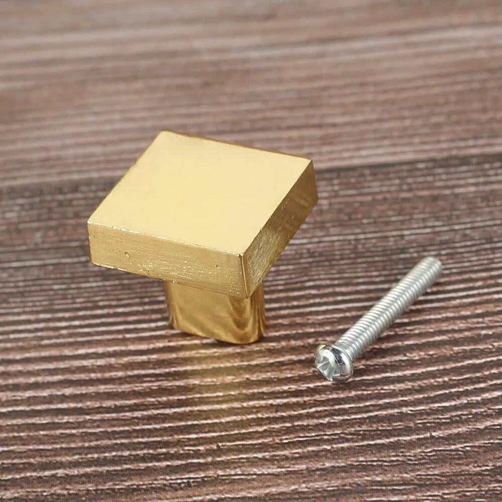 Nordic Fresh Square Cabinet Knobs Black, Gold, Silver Cupboard Drawer Knob Handles Pulls Furniture Home Decor DIY Door Handle Oasis Select A-Gold As show