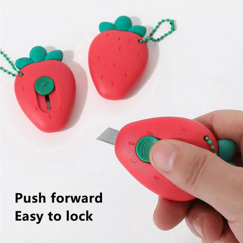 1/3Pcs Cute Portable Mini Avocado Strawberry Carrot Art Utility Knife Express Box Knife Paper Cutter Craft Wrapping Tools Oasis Select