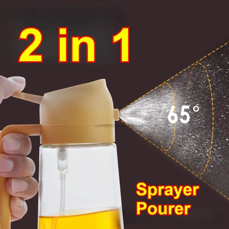 2 in1 Plastic Kitchen Barbecue Cooking Oil Spray Bottle Olive Oil Dispenser Oil Jar Baking Vinegar Soy Sauce Spray Container Oasis Select