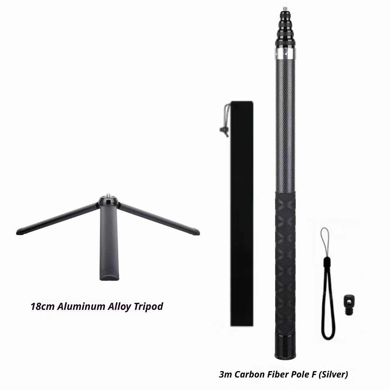 1.2M Carbon Fiber Invisible Selfie Stick for DJI & Insta360