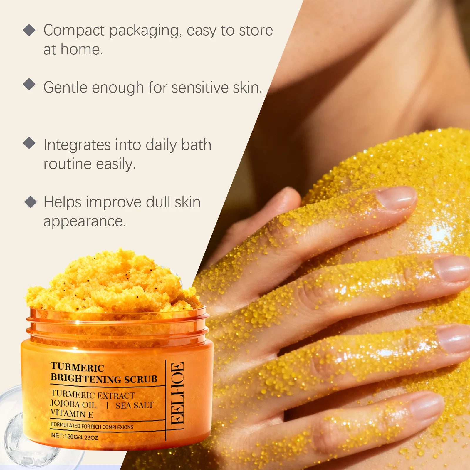 Turmeric Body Scrub – Hydrating & Smoothing Cream | 120g Body Scrub Cream Oasis Select