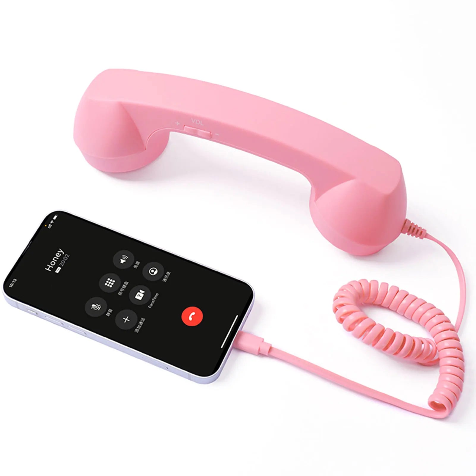 Retro Type-C Phone Handset | Vintage Wired Receiver for Smartphones Retro Phone Handset Oasis Select pink