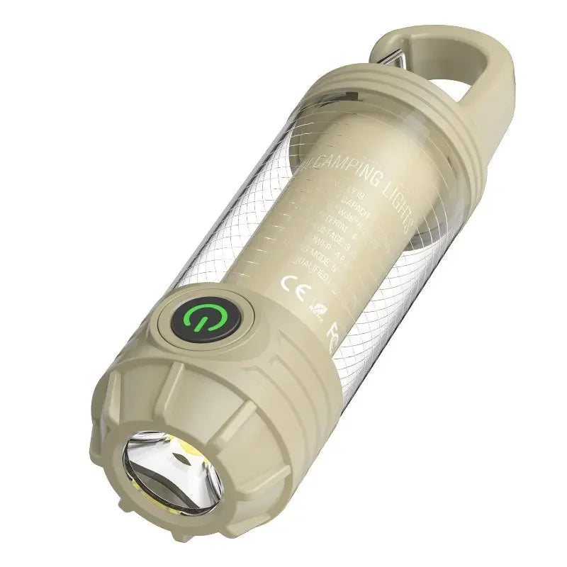 USB Rechargeable Portable LED Camping Light with 6 Modes Outdoor Waterproof Tent Lamp Lantern Night Emergency Light Flashlight Oasis Select Khaki-1 Pack
