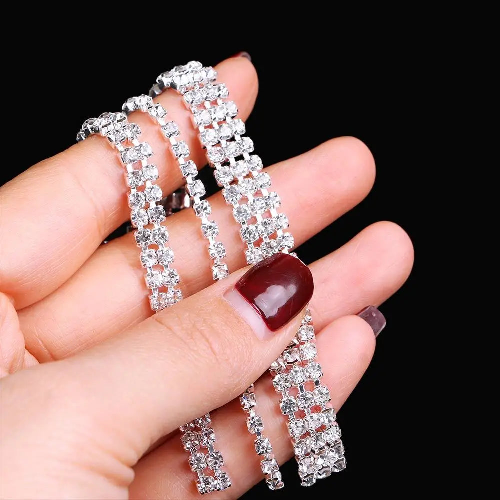 Crystal Rhinestone Chain Trim 1 Yard – 1, 2 & 3 Row Silver