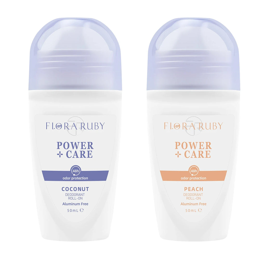 Flora Ruby Light Purple Series Deodorant Roll On All-purpose Deodorant Roll Aluminum Free Easy To Carry 50g Oasis Select Coconut And P
