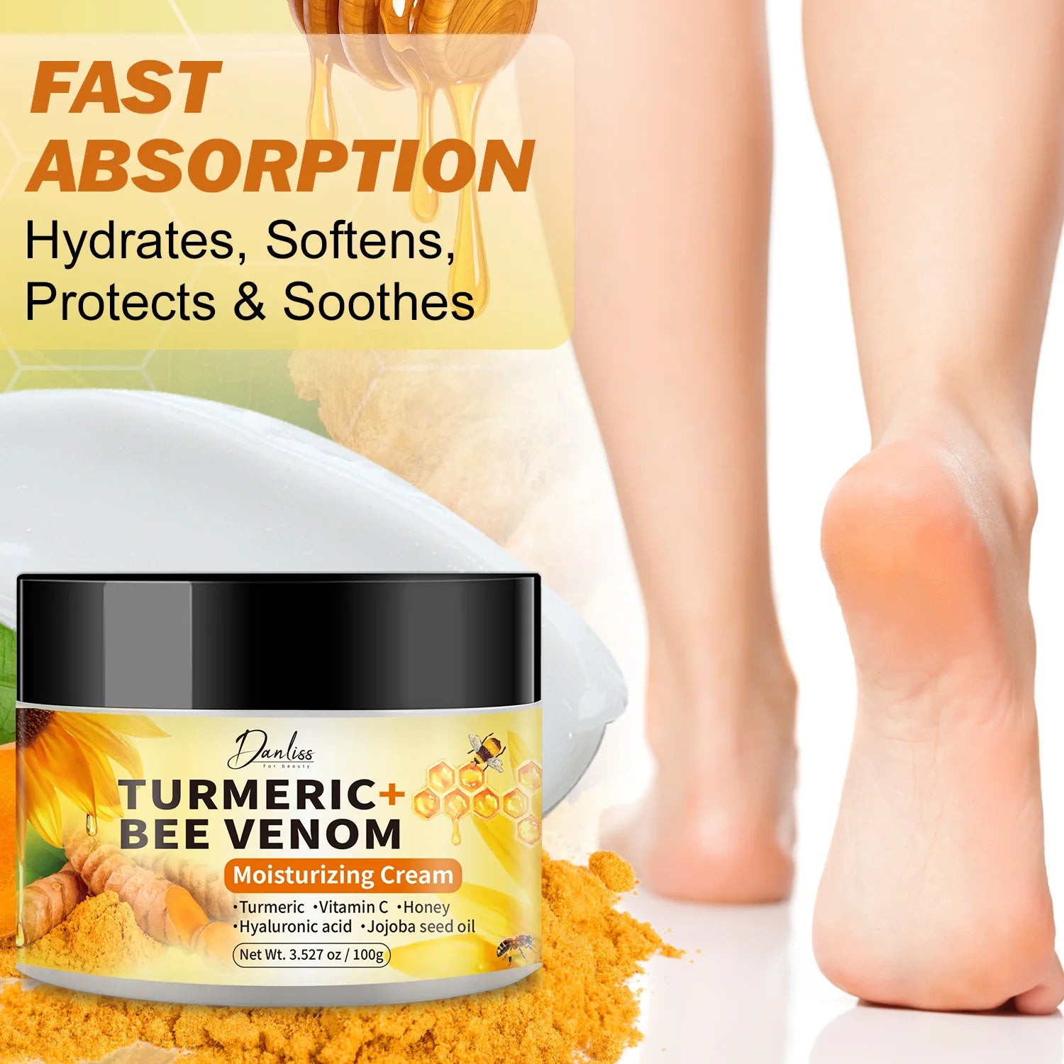 Turmeric & Bee Venom Moisturizing Hand & Foot Cream 100g