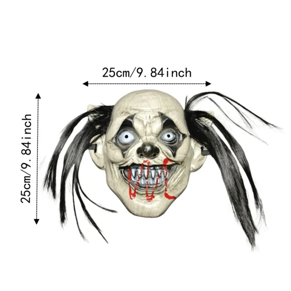 Facepiece Realistic Halloween Joker Mask Creativity Blood Scar Full Face Mask Funny Spooky Scary Joker Headgear Masquerade Oasis Select