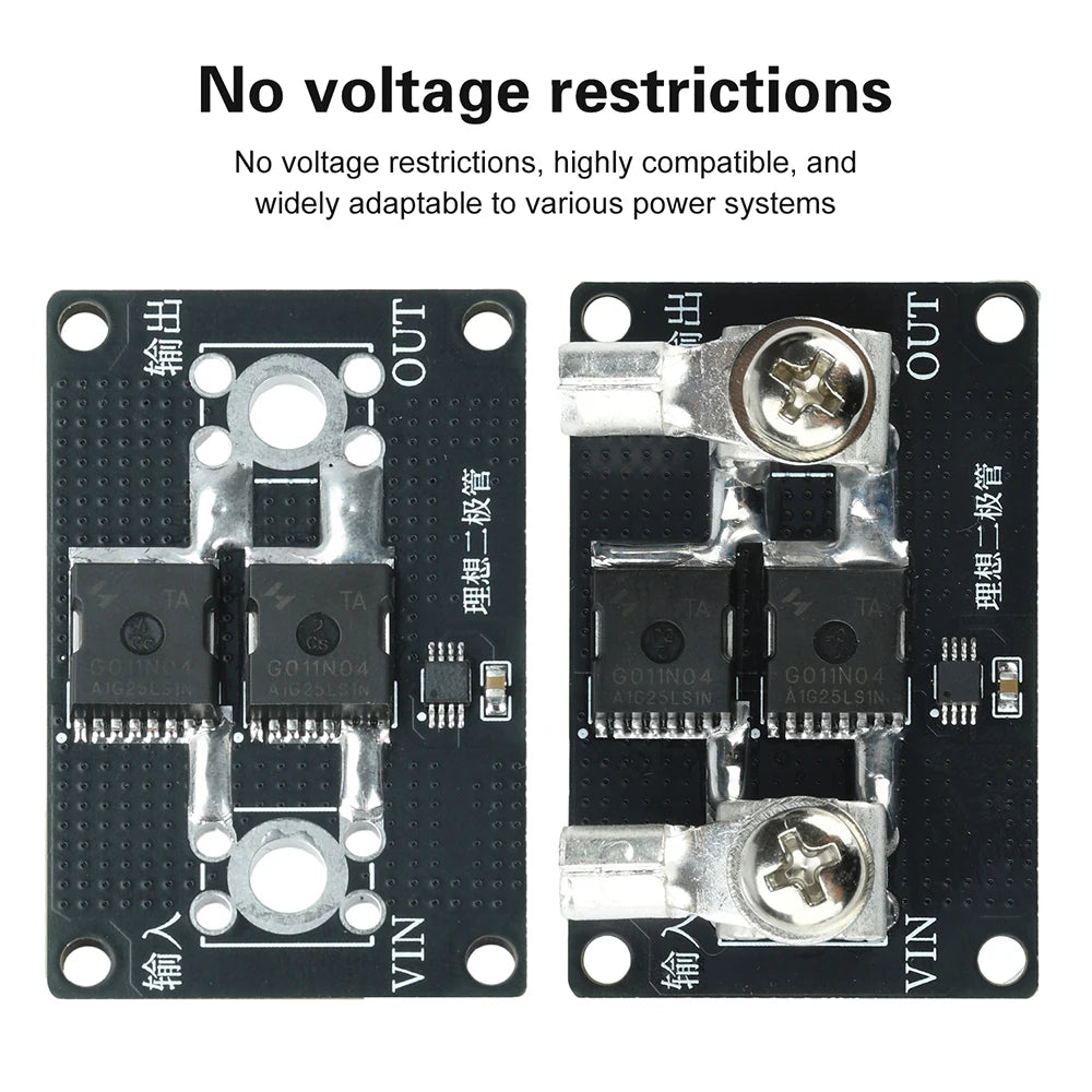 40A/65A/100A Unlimited Voltage Ideal Diode Module High Current Anti-Reverse Flow for Solar Charging & Battery Backup Systems Oasis Select