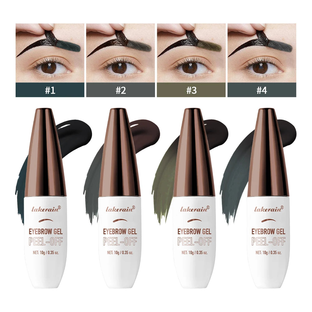 Waterproof Peel Off Eyebrow Gel Tint Semi Permanent Tattoo Brow Tint Transfer-proof, For Fuller & Defined Looking Brows Makeup Oasis Select 4Colors