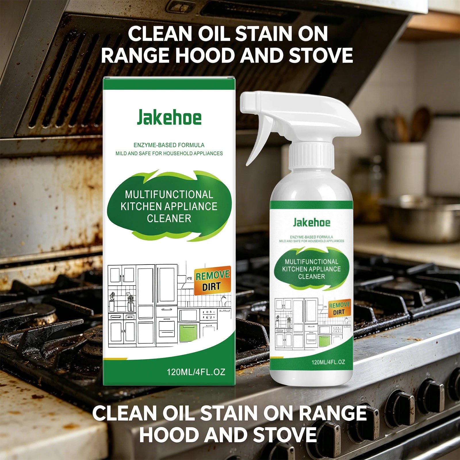 Kitchen Appliances Cleaner for Stovetops, Ovens, And Range Hoods Remove Dirt Grease Enzyme Based Cleaning Spray Cleaning Tools ﻿ Oasis Select