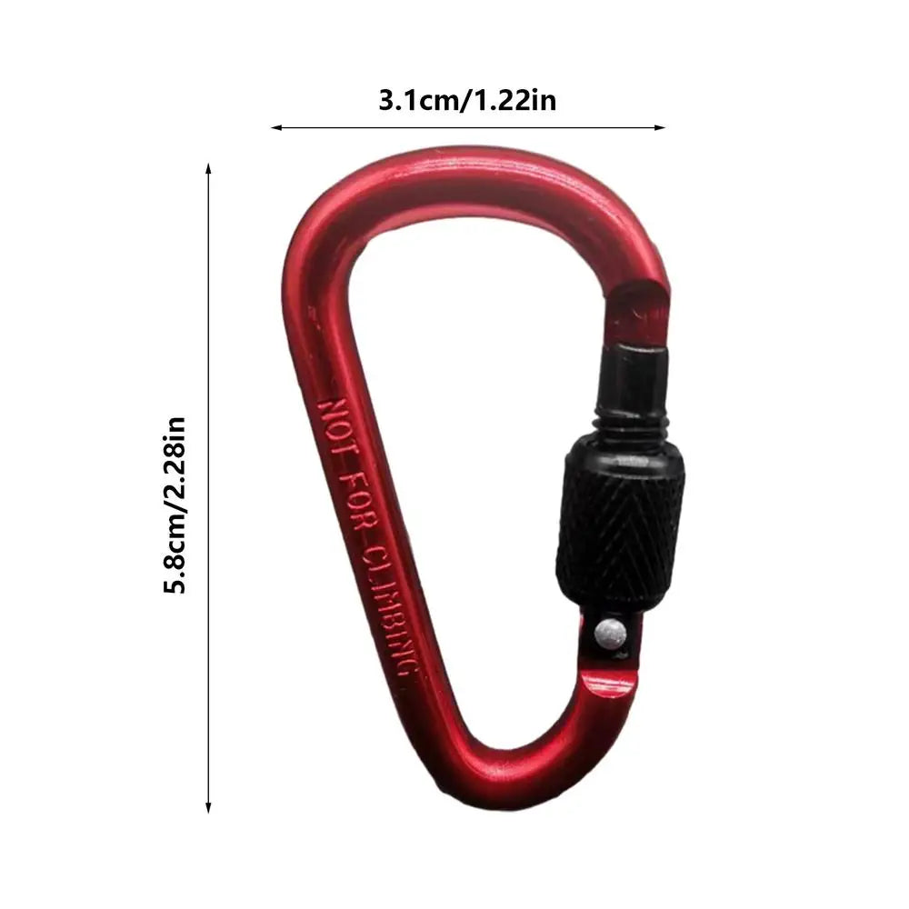 D-shape Carabiner Aluminium Alloy Sports Keychain  Multi Colors with Lock D-shape Carabiner Camping Hiking Hook Outdoor Tool