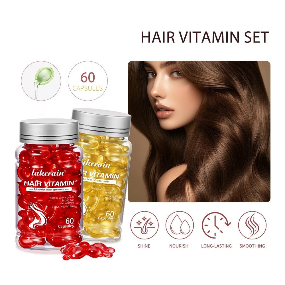 6Pcs Morocco Argan Oil Hair Care Capsules Vitamin Serum Repair Split End Damaged Hair Nourishing Hair Treatment Essential Oil Oasis Select