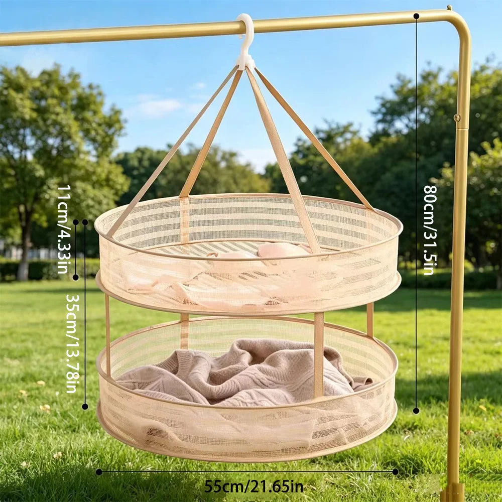 Foldable Hanging Mesh Laundry Bag Windproof Stretch Resistant Anti-shrink Clothes Washing Net for Underwear Sweater Oasis Select