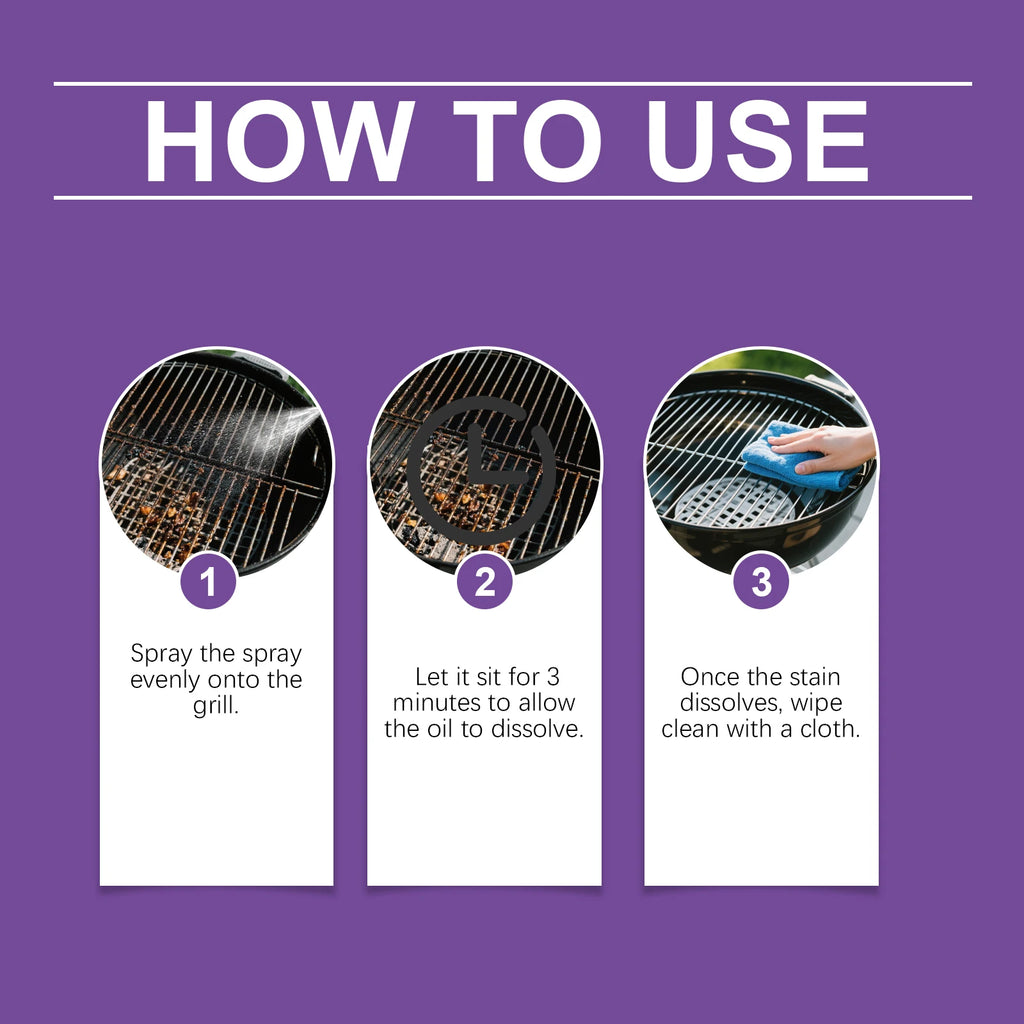 Jakehoe Barbecue Rack Cleaner Degreaser Spray Powerful Cleaning Stubborn Grease Removes Easy Post Clean Wipe No Damage For Grill Oasis Select