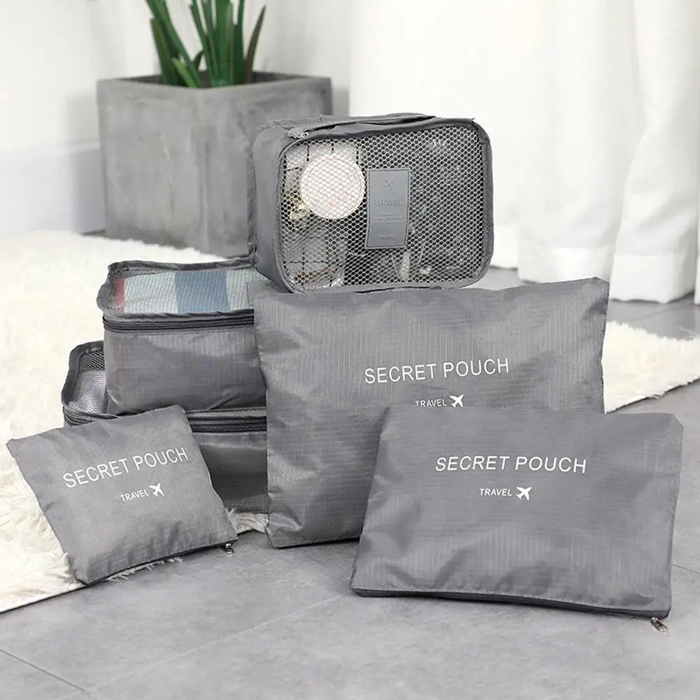 6-Piece Travel Packing Organizer Bags Set – Suitcase Storage
