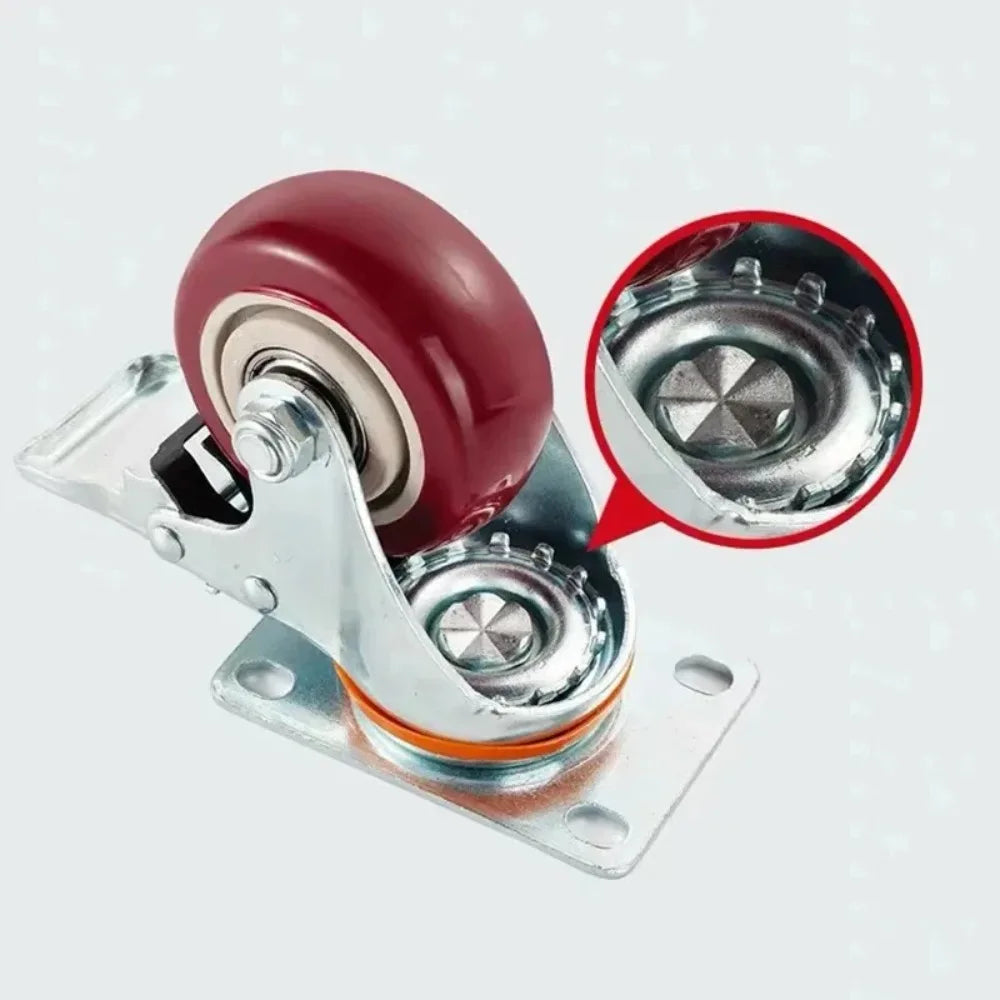 2/4 Pcs 3 inch Heavy-Duty Swivel Casters with Silent Brake - 360° Rotating Wheels for Furniture, Platform Carts & Home Use Oasis Select