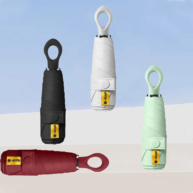 Portable Five Fold Umbrella With Hollow Out Handle For Both Rain Sunshine Umbrella Sun Protection UV Protection Sun Umbrella Oasis Select