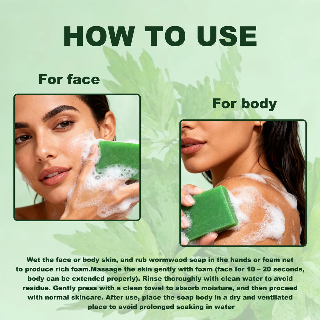 Natural Mugwort Soap – Herbal Hydrating Face & Body Bar Herbal Cleansing Soap Oasis Select