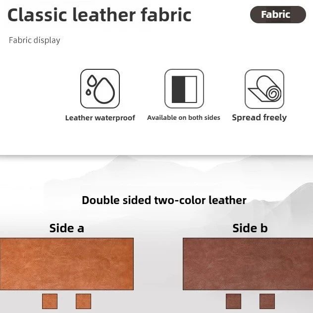 A New Chinese-style Waterproof Oil-proof Double-sided Two-color Zen-inspired Coffee Table Mat Made of Horsegrain Leather Oasis Select
