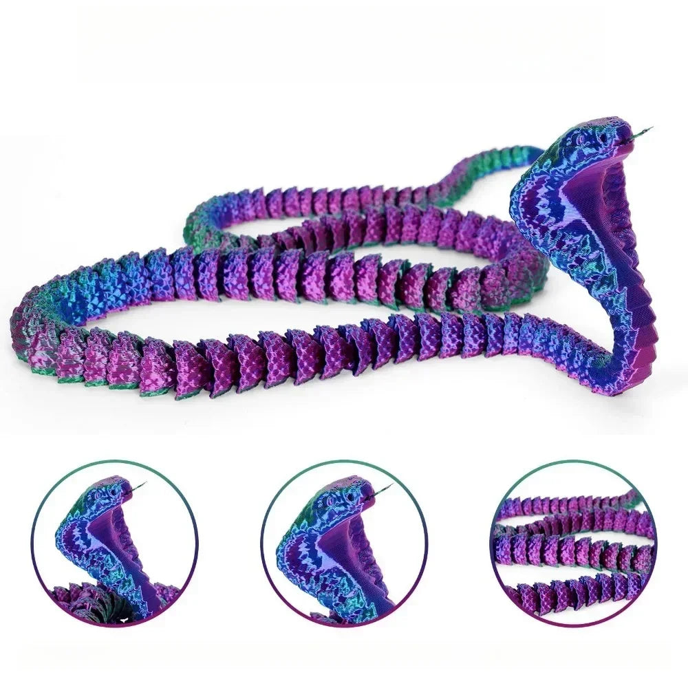 25cm 3D Printed Snake 3D Printed Figure Desk Accessories Toy for Kid 3D Printed Dragon Room Desktop Ornament Office Accessories Oasis Select