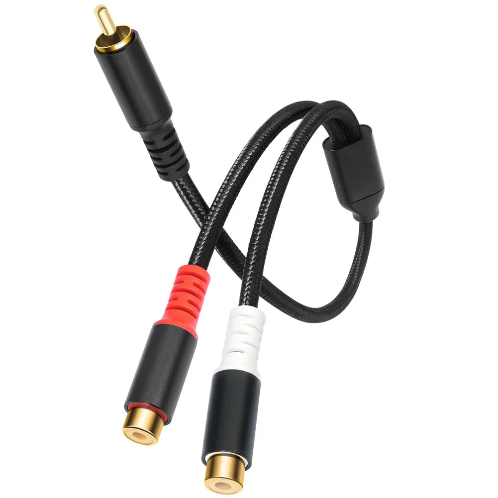 Gold Plated For RCA Male to Dual For RCA Female Y Splitter For Audio Cable 30cm for Home Theater Car For Audio Equipment Oasis Select A
