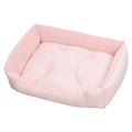 A Simple Striped Pet House Suitable for All Seasons and A Crystal Fleece Cat House Oasis Select powder M 51x41cm