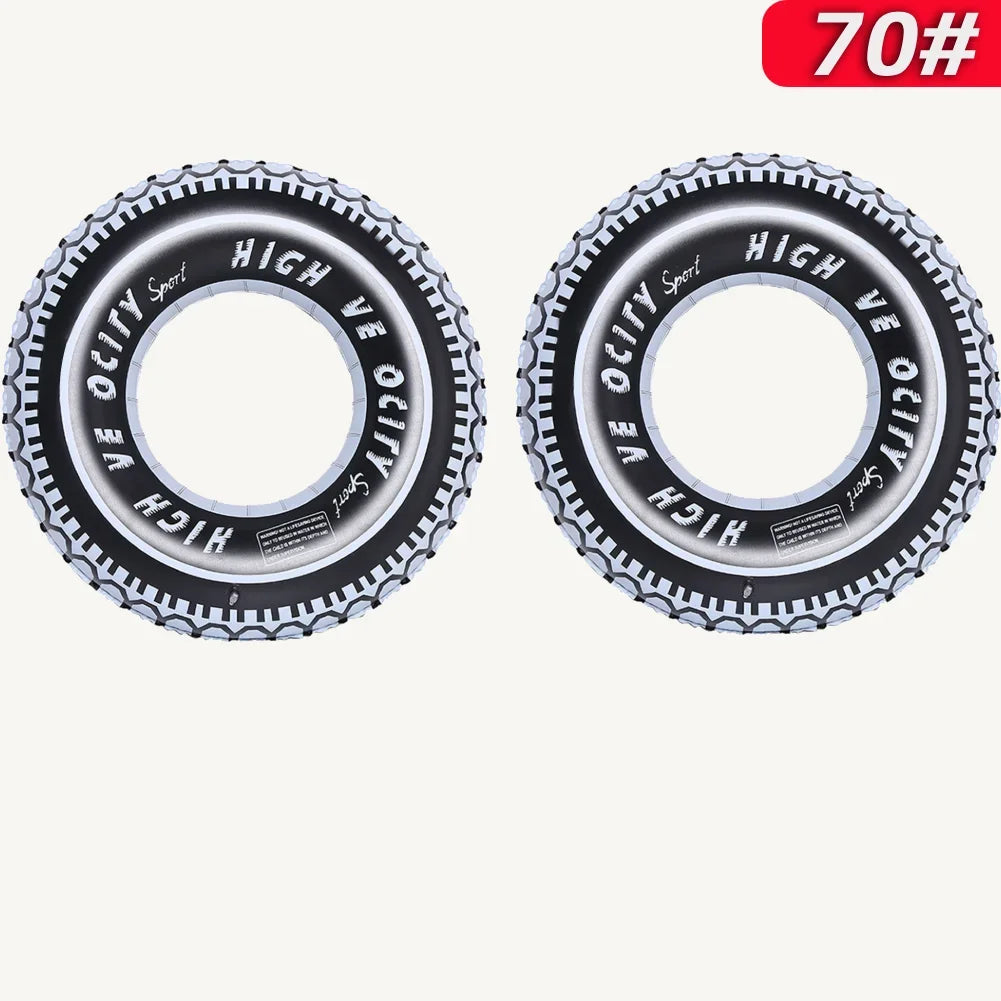 2Pcs Tire Pattern Pool Floating Rings Leakproof Inflatable Swim Ring Blow Up Swim Tube Swimming Rings Floaties for Kids Adults Oasis Select 2Pcs 70 france