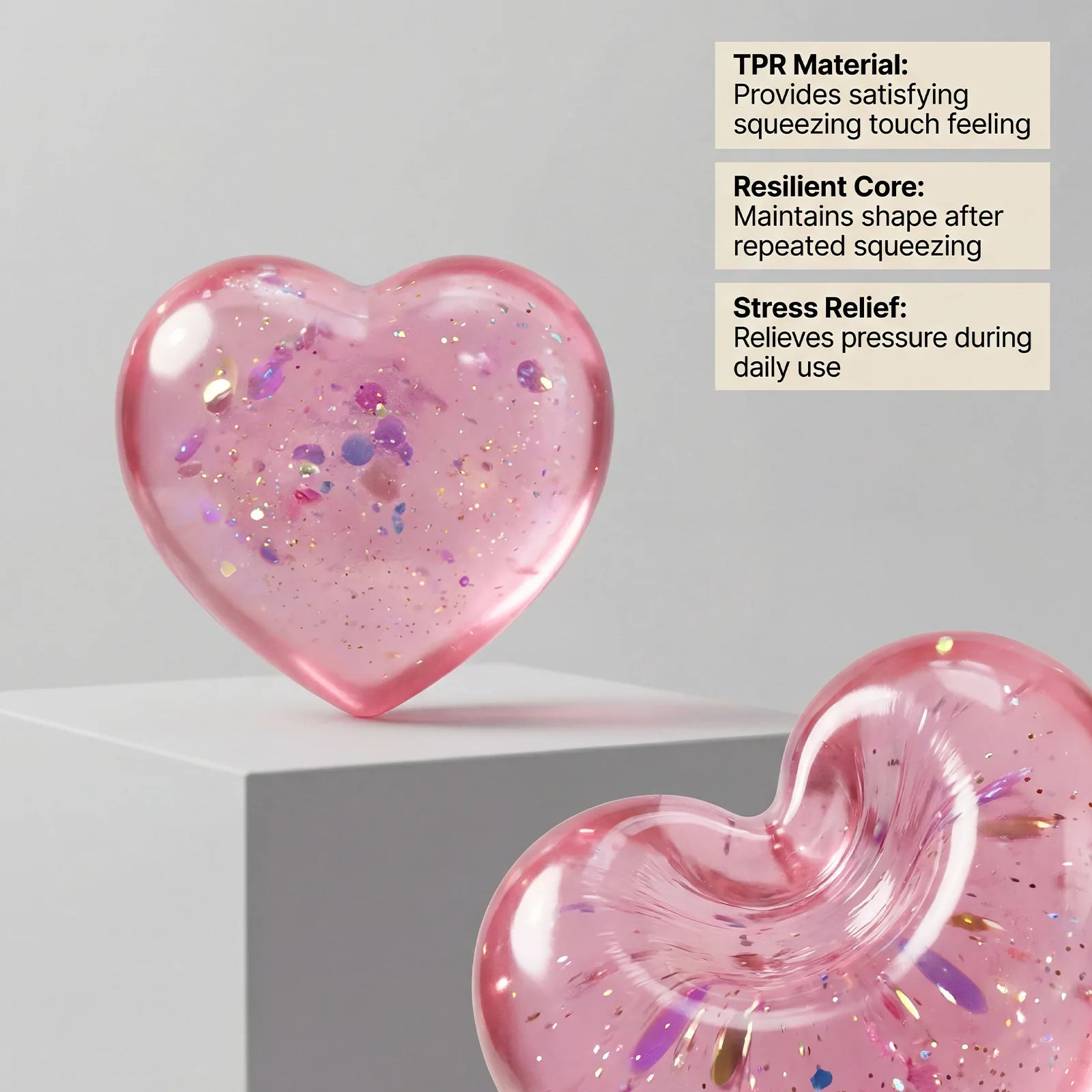 Heart-Shaped Squishy Toy – Soft Slow-Rise Stress Relief Fidget