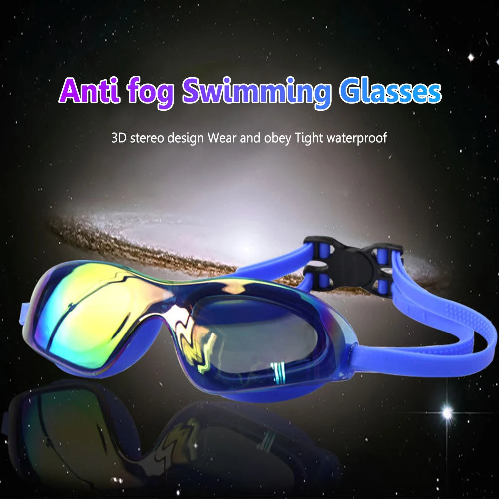 Swimming Goggles Anti-Fog Professional Swim Glasses Adjustable Electroplate Diving Glasses for Women Men Youth Kids Oasis Select