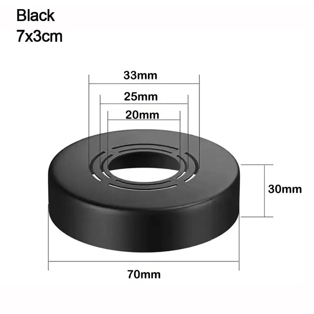 Water Pipe Connector Adjustable Wall Covers Shower Faucet Decorative Cover Casette Heighten Valve Panel Kitchen Tap Accessories Oasis Select black-7x3cm