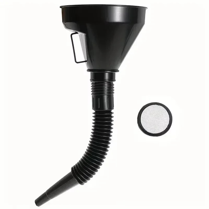 1 Pc Multi Functional Flexible Automotive Fuel Funnel: Spill-Proof Refueling & Oil Changing Tool with Wide Mouth & Handle Oasis Select black