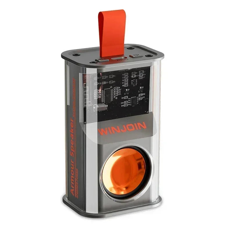 Transparent Mecha Bluetooth Speaker Wireless Bluetooth 5.3 Double Bass Diaphragm Subwoofer Music TWS RGB Light Mini Loudspeaker Oasis Select silver