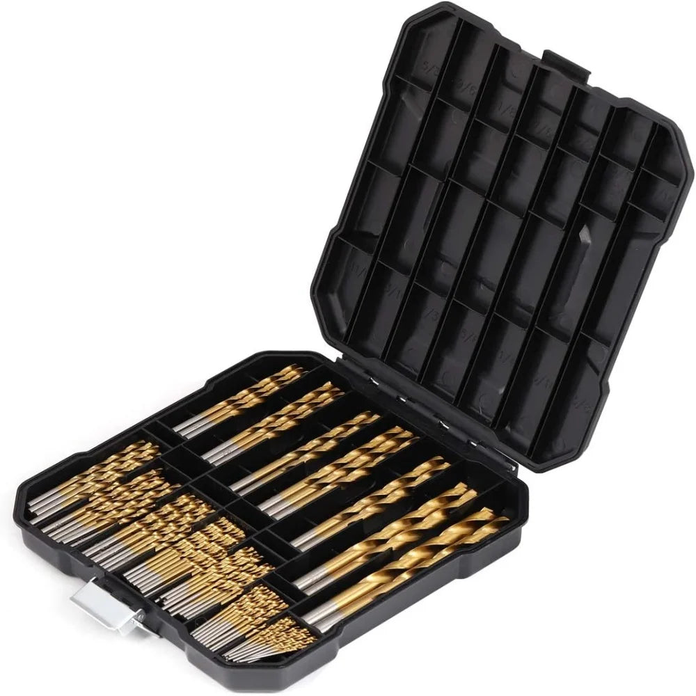 99 Pcs1.5mm-10mm Titanium Drill Bit Set for Steel Wood Plastic, Metal Copper Aluminum Alloy with Storage Case Oasis Select GZ039-99pcs