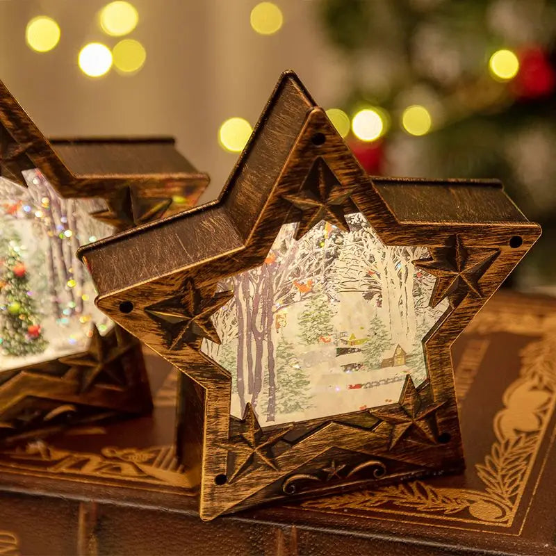 Christmas Decorative Crystal Balls Snowflakes Illuminated Santa Claus Lights Creative Christmas Gifts Oasis Select