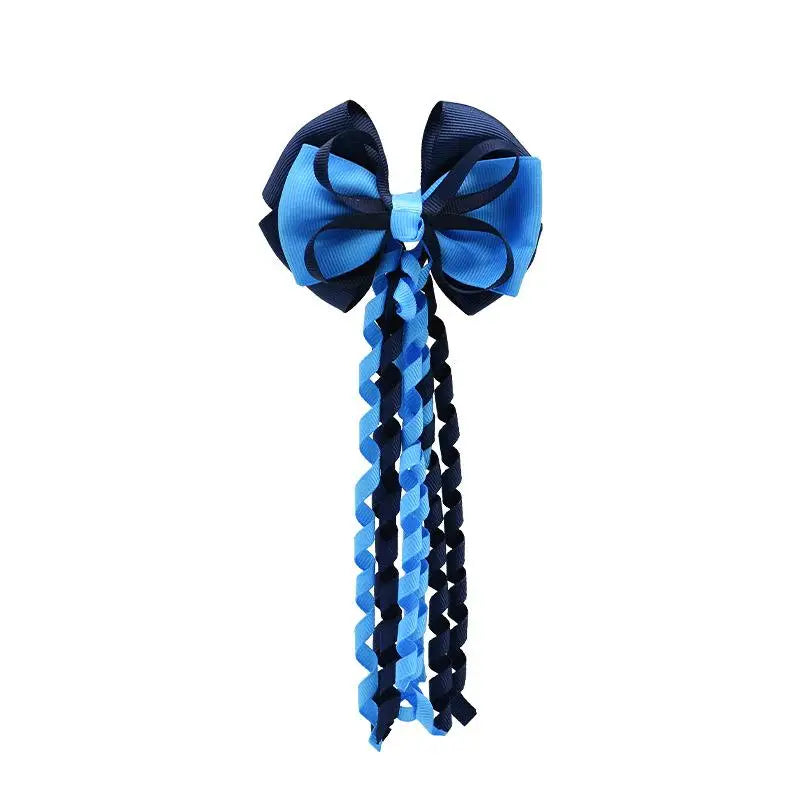 Festival Bow Hair Clips – Curly Ribbon Tassel Hairpins for Girls Hair Bow Clip Oasis Select A4