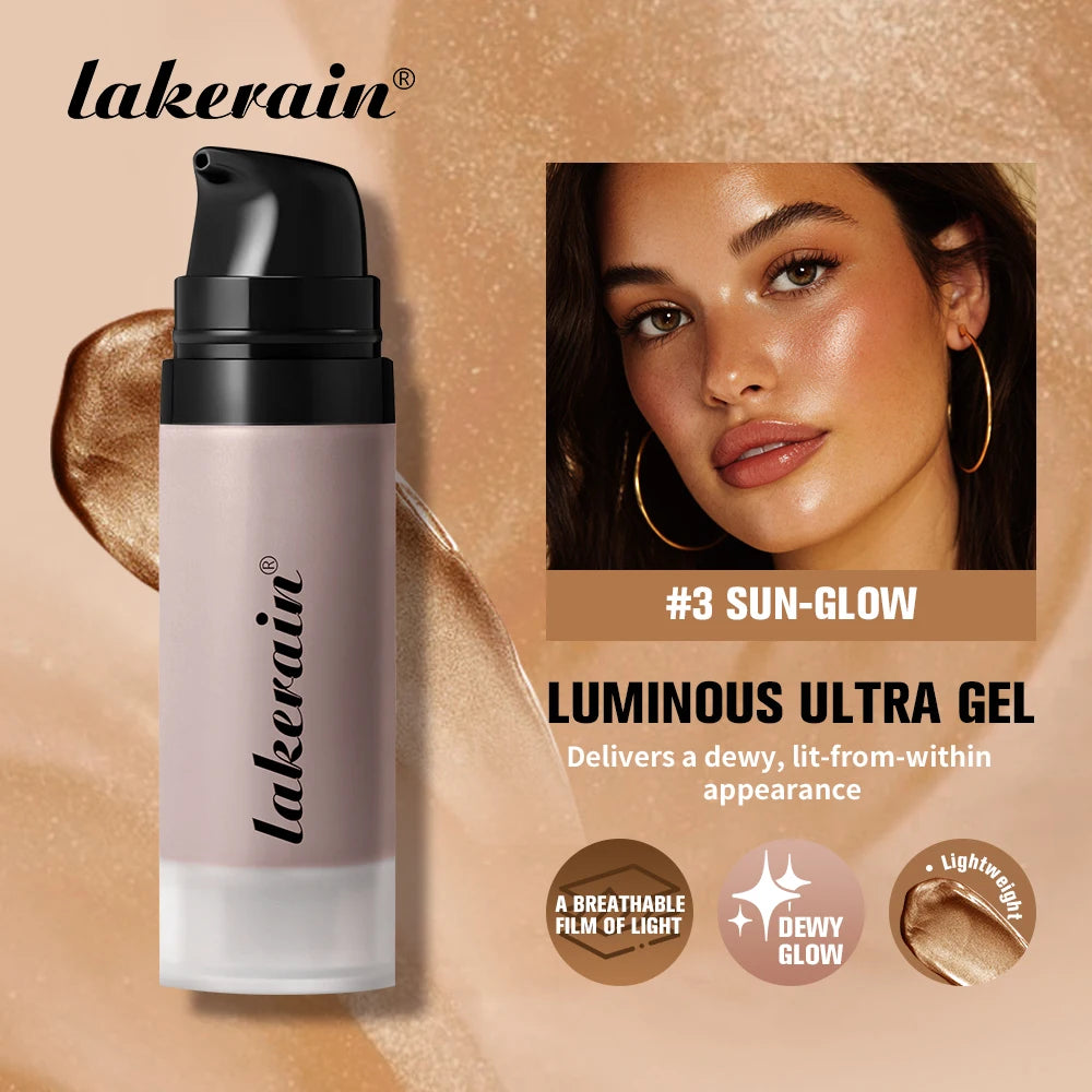 Lakerain Highlight Foundation Glowy Super Gel Lightweight Dewy Multipurpose Illuminator Face Primer Nourishing Non-Sticky Primer Oasis Select