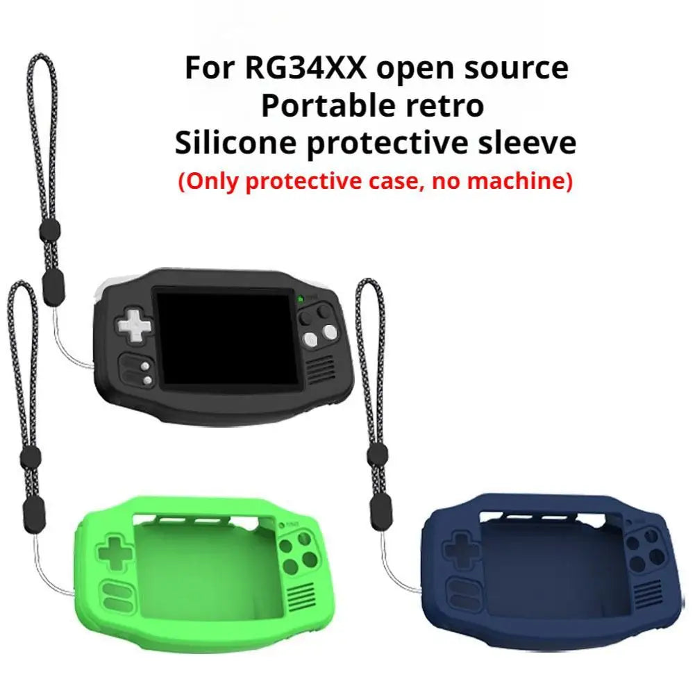 Silicone Case for Anbernic RG34XX – Drop Protection + Lanyard
