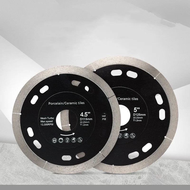 JUSTINLAU 105/115/125mm Diamond Blade CONTINUOUS RIM for Thin Cutting Wet Cutting Porcelain Ceramic Tiles Saw Blade Cutting Disc Oasis Select