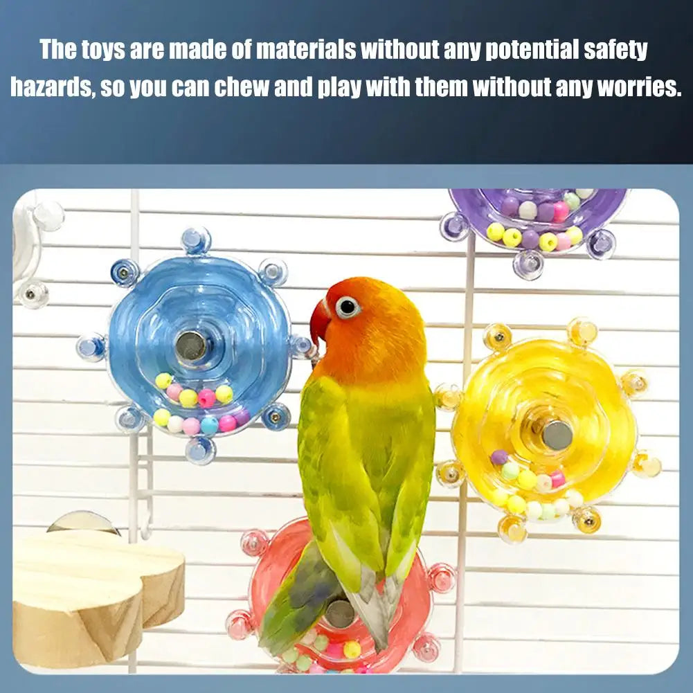 Parrot Wheel Parrot Interactive Toy Bird Turntable Hang Toys Sounding Ball Toys Stand Playing Cage Accessories Pet Supplies Bird Oasis Select