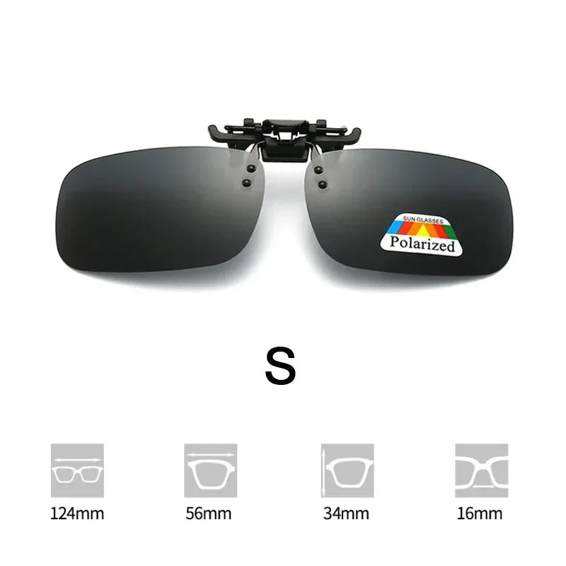 Polarized Sunglasses Clips Glasses Clip Driving Night Vision Eyeglasses UV400 Outdoor Shades High Definition Sun Glasses Clips Oasis Select S Black-1pc