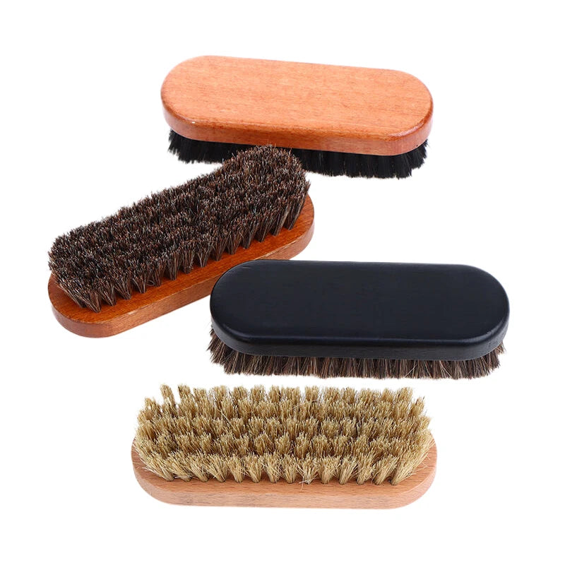 1PC Handle Dashboard Details Polishing And Cleaning Brush Horse Hair Wood Brush Leather Shoe Care And Cleaning Shoe Brush Oasis Select