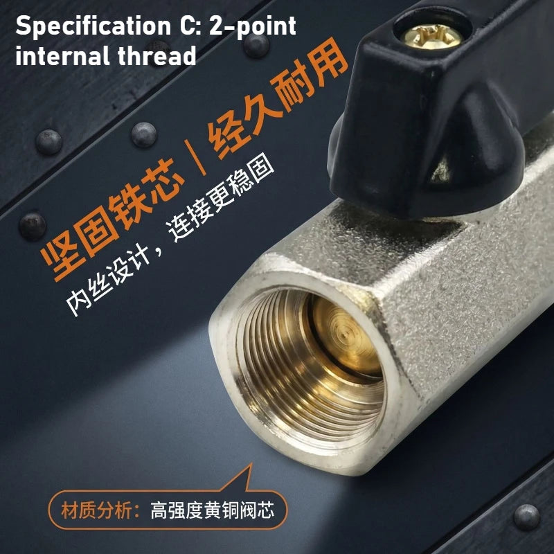Mini Brass Ball Valve 1/4" 3/8" NPT Threaded Male To Female Air Compressor Water Gas Oil Shut Off Valve Oasis Select