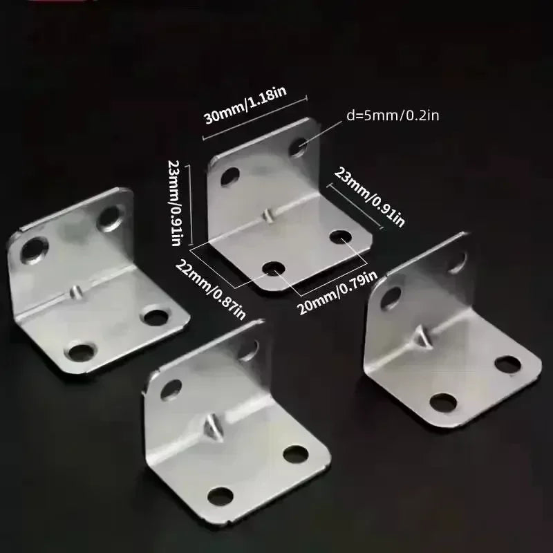 20pcs 90-Degree Angle Iron Plate Brackets Set for Table Chair Cabinet Wardrobe Fixed Connector Shelf Brackets Accessories Oasis Select