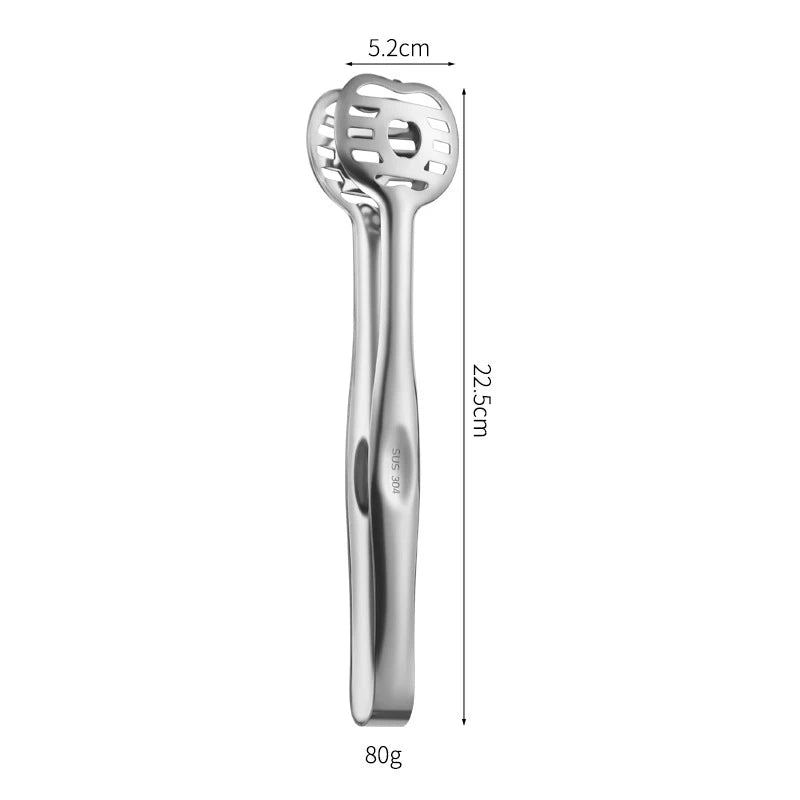 Cat Design Stainless Steel Grill Tongs Heavy Duty Kitchen Food Tongs for Outdoor Cooking Small Appliances Oasis Select Silver Apple