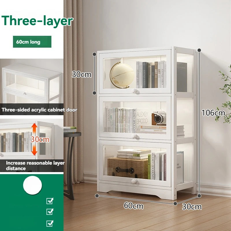 Handmade display cabinet, transparent acrylic bookshelf, dust-proof bookshelf, doll storage rack, living room floor standing sto Oasis Select 3rd floor A