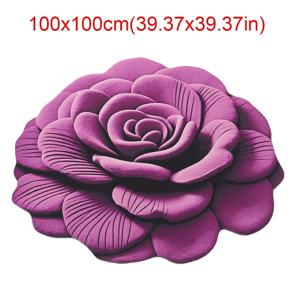 Peony Flower Shaped Non-Slip Floor Mat | Soft Absorbent Rug