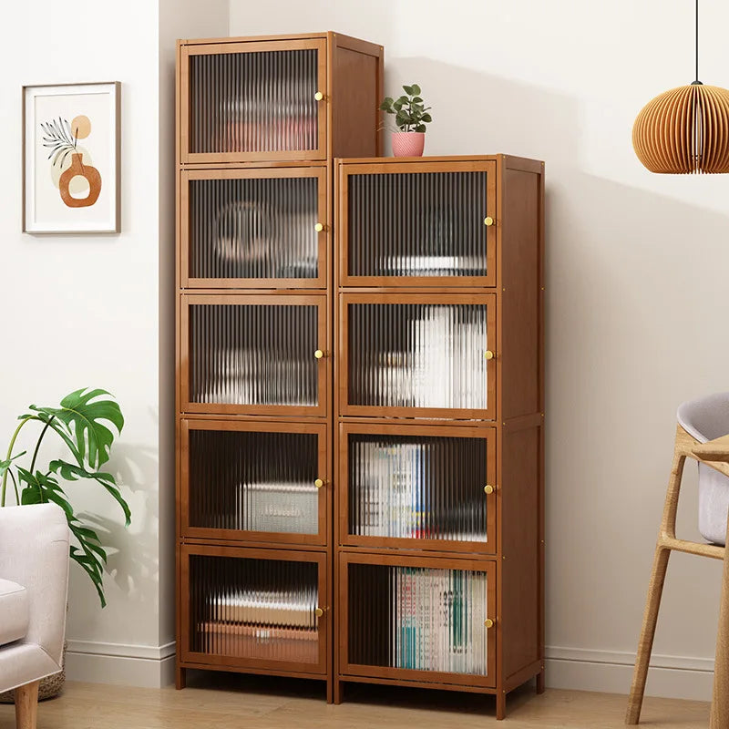Bookcase with door, multi-layer storage rack, seam storage cabinet, living room display cabinet, bookshelf Oasis Select