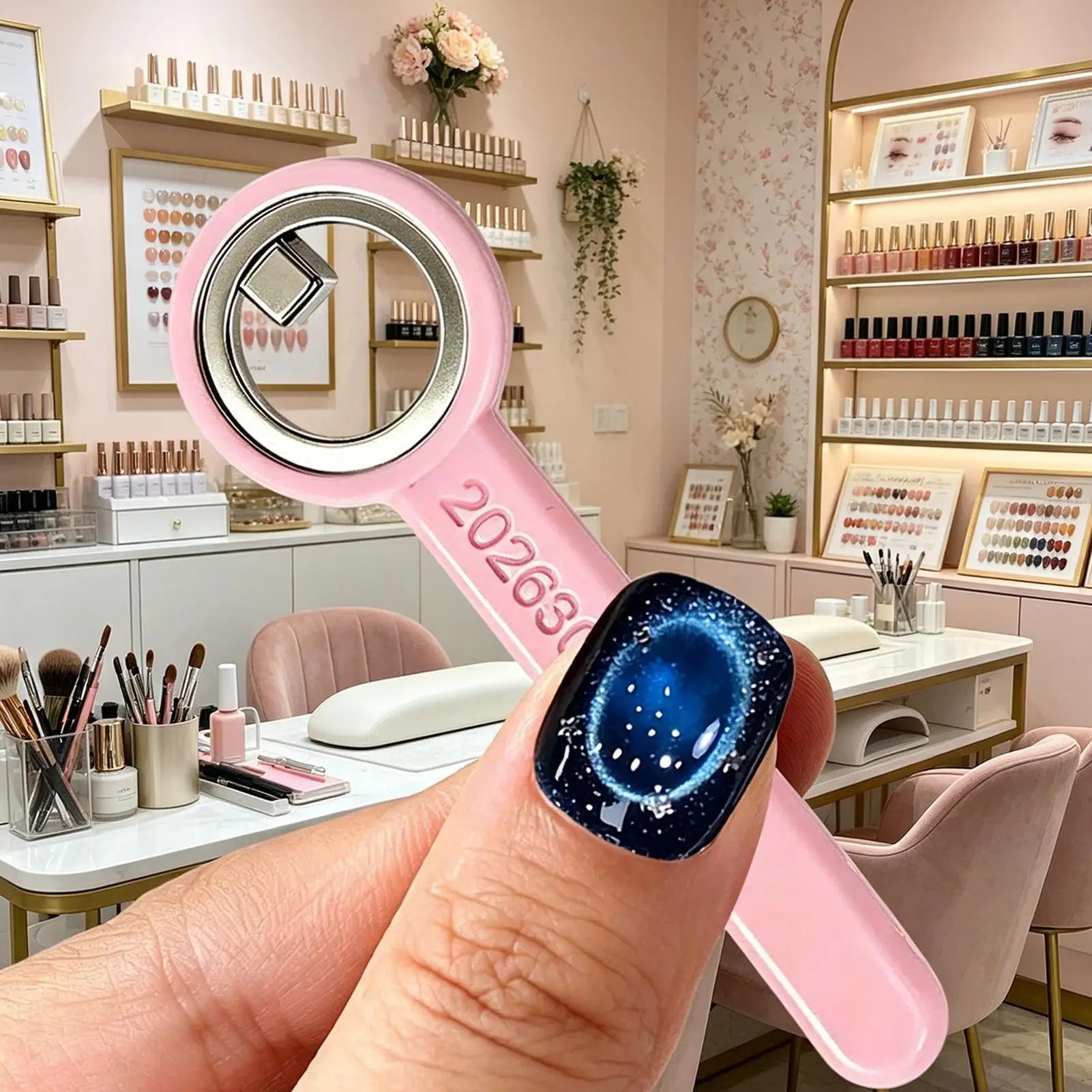 1PC Cat Eyes Nail Magnet Strong Power Ring Magnetic Tool With Handle For Cat Eyes Gel Polish DIY Nails Art Manicure Tools Oasis Select